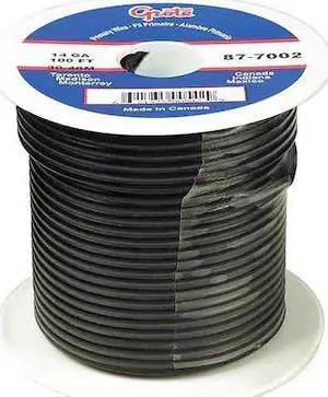 BATTERY DOCTOR 87-9102 Primary Wire, GPT, 22 AWG, 1C C, Black, PVC, Stranded,