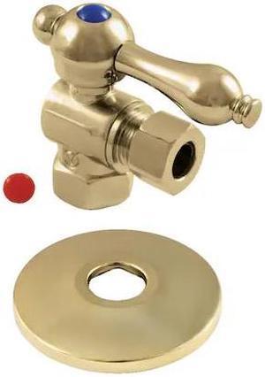 KINGSTON BRASS CC33102K 3/8" IPS X 3/8" OD Comp Qrtr-Turn Angle Stop Valve