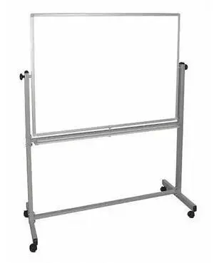 Luxor MB4836WW Mobile Magnetic Whiteboard - 48" x 36" - White Surface -Silver Aluminum Frame