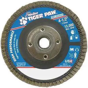 WEILER 98801 Flap Disc,Type 29,4-1/2in. dia., 60 Grit