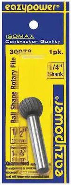 ZORO SELECT 30078 Ball Shaped Rotary File,1/2 in.,1 pcs.