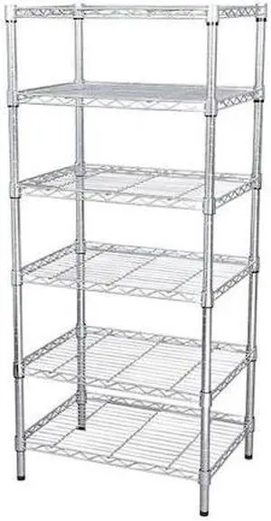 ZORO SELECT 5GPK0 Wire Shelving Unit, 18"D x 48"W x 74"H, 6 Shelves, Chrome