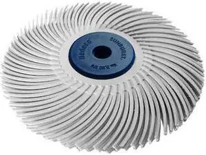 DEDECO 2274 Sunburst Radial Bristle Discs 4 in X 1/2 in Curved Tc White 120