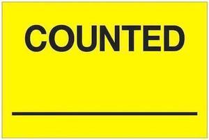 TAPE LOGIC DL1128 Tape Logic® Labels, "Counted ___", 2" x 3", Fluorescent