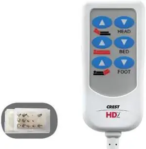 CREST BCQ602 HD2 Bed Control,8 ft.,Cord,Carrom