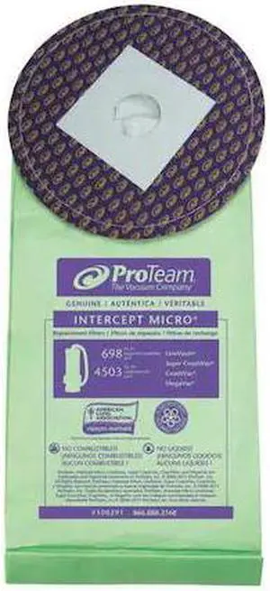 PROTEAM 100291 Vacuum Bag, Dry, Intercept Micro Filter, 10 PK