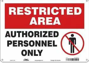 CONDOR 472W17 Safety Sign, 10 in Height, 14 in Width, Polyethylene, Horizontal