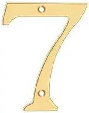 DELTANA RN4-7 Numbers, Solid Brass Lifetime Brass 4"
