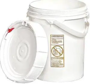 LABELMASTER KNG5GALSS Pail,Plastic with Screw-Top L