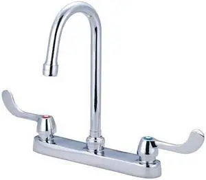 CENTRAL BRASS 80122-ELS17 Two Handle Cast Brass Kitchen Faucet, NPSM, Standard,