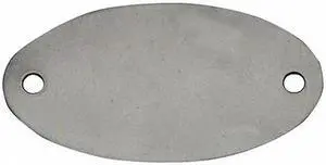 ZORO SELECT 41743 Blank Tag, Stainless Steel, 1 in H x 1 7/8 in W, 1 in Dia.,