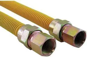 JONES STEPHENS G71125 5/8" Gas Connector, Coated with Fitting, 1/2" FIP x 1/2"