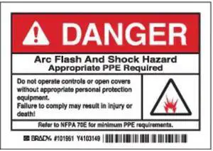 BRADY 101951 Arc Flash Protection Label,PK5