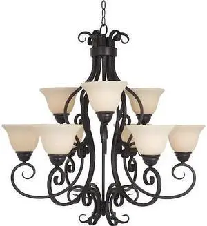 MAXIM 12207FIOI Manor 9-Light 33" Wide Oil Rubbed Bronze Chandelier