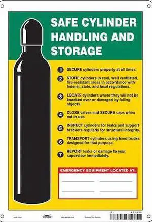 CONDOR 471N59 Safety Sign, 14 in Height, 10 in Width, Aluminum, Vertical
