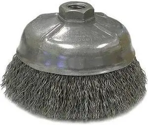 WEILER 14206 Crimped Wire Cup Wire Brush, 5"Dia., Steel