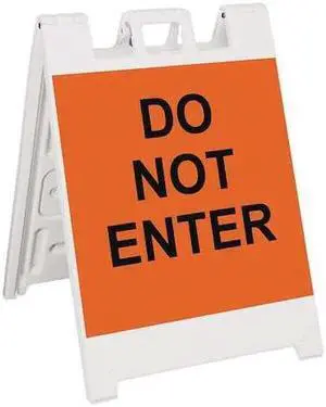 ZORO SELECT 136-WLGQ2424-OBEG Barricade Sign, Plastic, Engineer, 36 in Height,