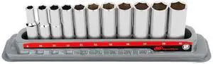 INGERSOLL-RAND 752049X 11 Piece 3/8 Inch Drive Deep Socket Set - Metric 6-Pt INGERSOLL-RAND 752049X 11 Piece 3/8 Inch Drive Deep Socket Set - Metric 6-Pt