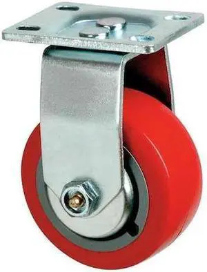 ZORO SELECT 4HXJ1 Rigid Plate Castr,Polyurthan,4 in,600 lb