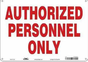 CONDOR 472G84 Safety Sign, 10 in Height, 14 in Width, Polyethylene, Horizontal