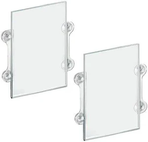AZAR DISPLAYS 106606 8.5"W x 14"H Sign Frame W/ suction cups, PK2 AZAR DISPLAYS 106606 8.5"W x 14"H Sign Frame W/ suction cups, PK2