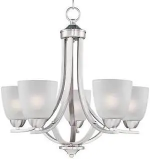 MAXIM LIGHTING 11225FTSN Axis 5-Light 24" Wide Satin Nickel Chandelier MAXIM LIGHTING 11225FTSN Axis 5-Light 24" Wide Satin Nickel Chandelier