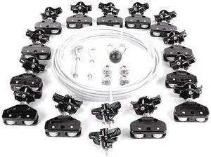 DAYTON 33N210 Festoon System Kit,1/4 In Rope,L 80 Ft