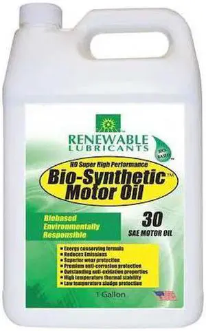 RENEWABLE LUBRICANTS 85243 Engine Oil, 30W, Bio-Synthetic, 1 Gal.