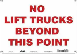 CONDOR 476N34 Safety Sign, 10 in Height, 14 in Width, Polyethylene, Horizontal