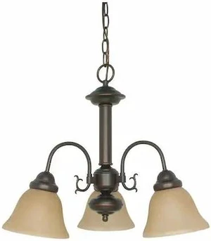 NUVO 60-1252 Ballerina 3-Light 20 in. Chandelier with Champagne Linen Washed NUVO 60-1252 Ballerina 3-Light 20 in. Chandelier with Champagne Linen Washed