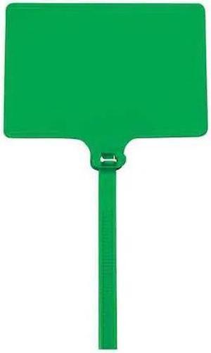 PARTNERS BRAND CTID81 Cable Tie, 6 in L, Green, 120 lb Strength, 100 PK
