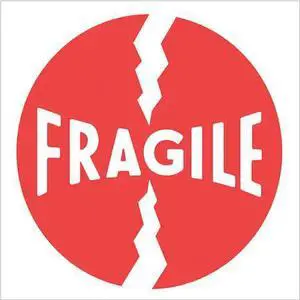 TAPE LOGIC DL1140 Tape Logic® Labels, "Fragile", 4" x 4", Red/White, 500/Roll