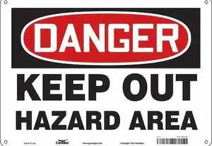 CONDOR 473D36 Safety Sign, 10 in Height, 14 in Width, Aluminum, Horizontal