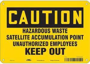 CONDOR 475X94 Chemical Sign, 7 in H, 10 in W, Vertical Rectangle, English,