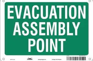 CONDOR 485F61 Safety Sign, 7 in Height, 10 in Width, Aluminum, Vertical