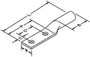 3M 31166 Two Hole Lug Connector,500 kcmil,PK10