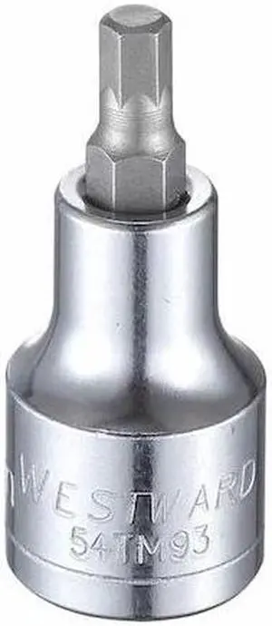 WESTWARD 54TM93 6 mm Tip, Socket Bit Metric 1/2 in Drive
