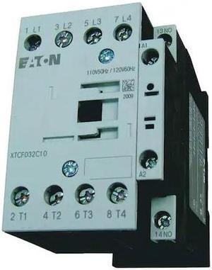 EATON XTCF032C10T IEC Magnetic Contactor, 4 Poles, 24 V AC, 18 A, Reversing: No