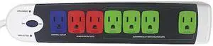 POWER FIRST 52NY66 Surge Protector Outlet Strip,4 ft.,White