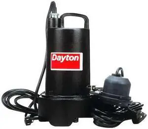 DAYTON 3BB79 1/2 HP 1-1/2" F Submersible Sump Pump 120V AC Diaphragm