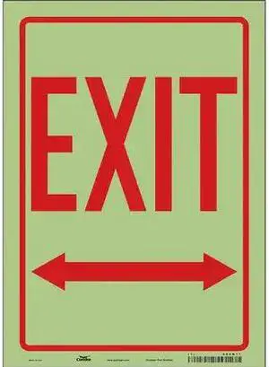 CONDOR 480M11 Exit Sign, Vinyl, 10" W, 14" H, Exit, White