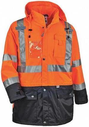 ERGODYNE 8386 Hi-Vis Jacket, 300D Oxford Polyester Outer Shel, Class 3 Type R,