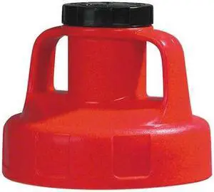 OIL SAFE 100208 Utility Lid,w/2 In Outlet,HDPE,Red