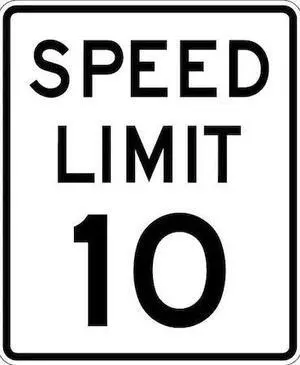 LYLE R2-1-10-18DA Speed Limit 10 Traffic Sign, 24 in H, 18 in W, Aluminum,