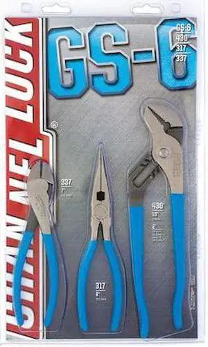 CHANNELLOCK GS-6 3 Piece Gift Sets Plastic Grip Plier Set Dipped Handle