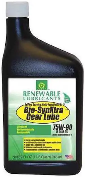 Renewable Lubricants Semi-Synthetic, SAE Grade : 75W-90, 1 qt. Bottle 82121