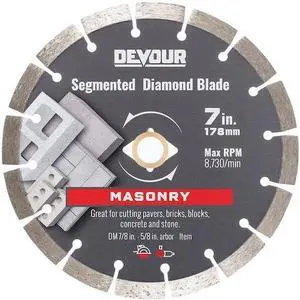 DEVOUR MB070SM 7" Masonry Metal Bond Segmented Rim Blade