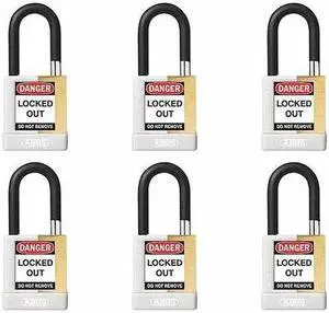 ABUS 20080 Keyed Padlock,3/4"W x1-1/2"H Shackle,PK6