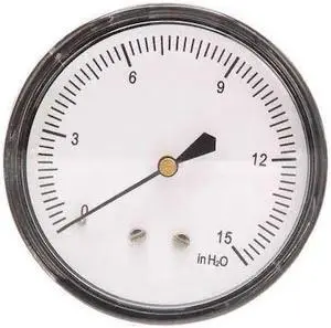 ZORO SELECT 18C799 Low Pressure Gauge, 0 to 15 psi, 2 1/2 in Dial, 1/4 in NPT,
