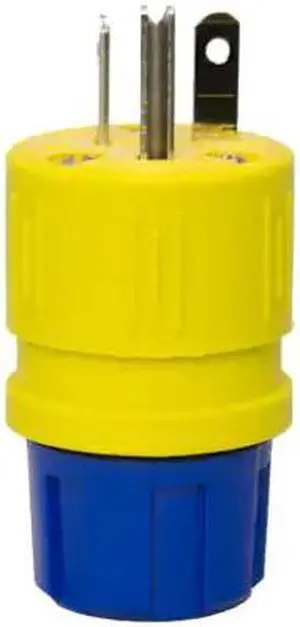 ERICSON 1507-PG Straight Blade Plug, Non-NEMA, 15 A, 125/250V AC, 2 Pole,